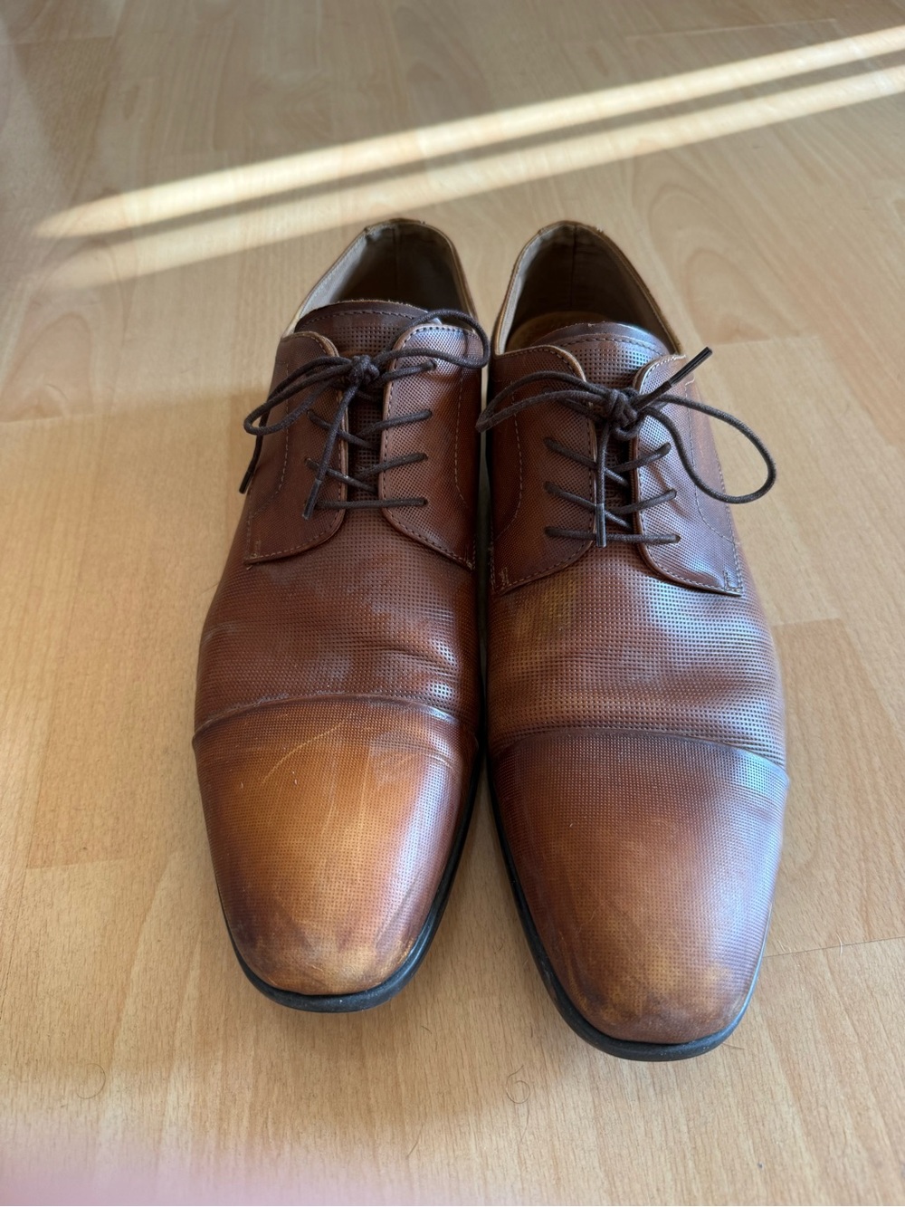 Aldo Vintage Brown Leather Lace-Up Oxfords